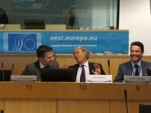 Juan Marín, presidente de EUCOFEL; durante su intervención en la Comisión Europea
