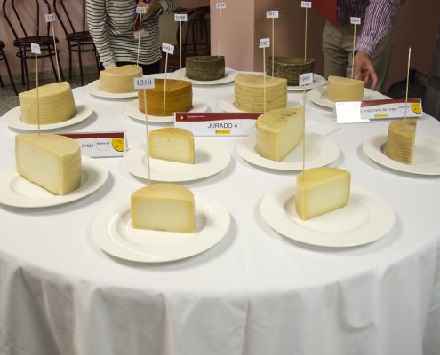 Concurso para decidir el queso premiado en el concurso “Alimentos de España al mejor Queso 2015”. Imagen: Magrama